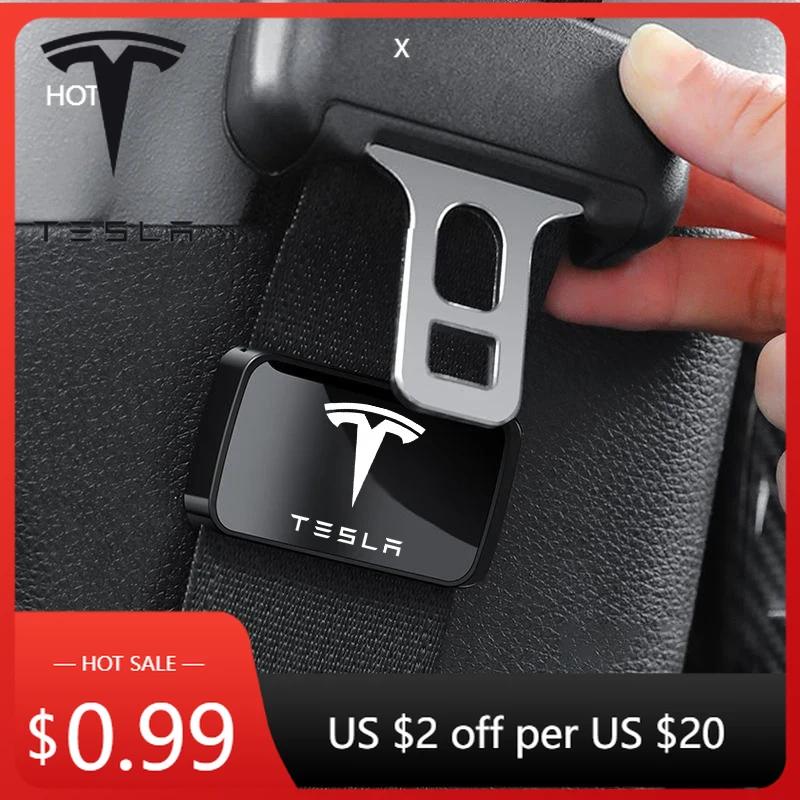 Car Sticker Tesla Magnetic Car Seat Belt Anchor Holder Stabilizer Accessories For Tesla Model 3 S X Y Roadster 2021 Cybertruck J