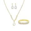 Bridal Party Jewelry Set With Zircon Water Drop Necklace Earrings And Bracelet For Weddings
