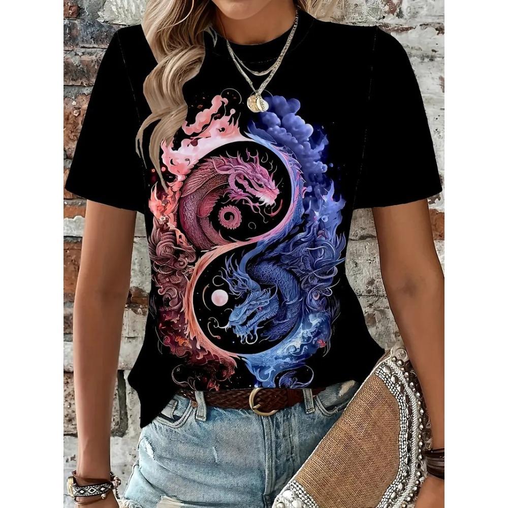 Petal Mushroom Pattern 3D Print T-Shirts Women's Short Sleeves Floral T Shirt Streetwear Y2k Harajuku Tees Tops Female Clothing