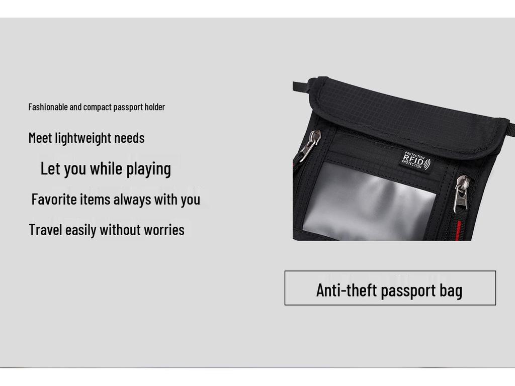 Slim Anti-Theft Passport & Document Holder - Multi-Functional Hanging Bag with Card Slots