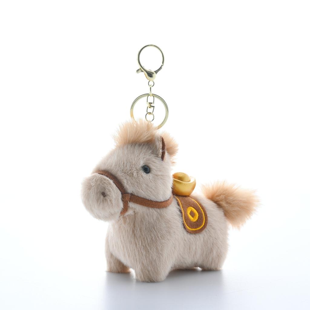 Money Soon Plush Keychain Pendant Mascot Doll Year of The Horse Desktop Pony Ornament