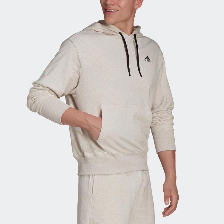 Adidas Hoodie Logo Solid Pullover Sweatshirt Men Tops Gray H65782