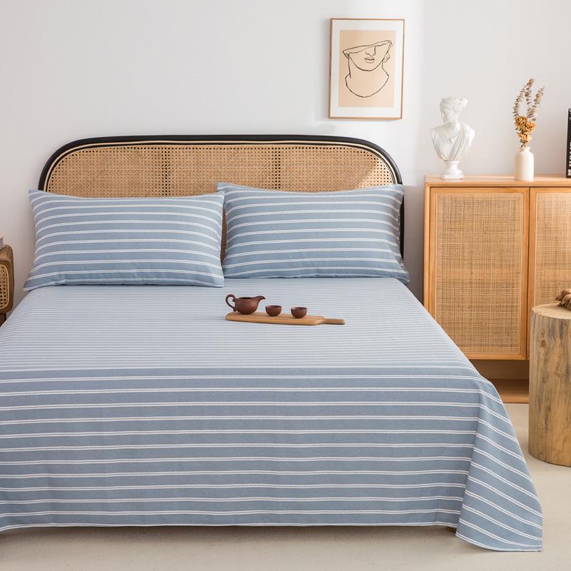 Wholesale 100% cotton old coarse cloth sheets pure cotton kang single three-piece set single piece soft mat student dormitory mat