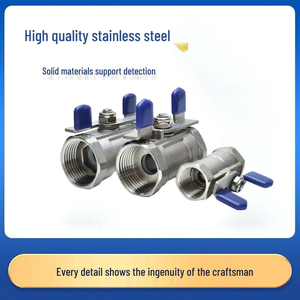 1/2" Stainless Steel Ball Valve - One-Piece 304/316L Butterfly Valve with Tap Switch Handle