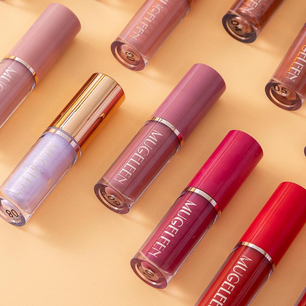 12-Piece Matte & Shimmer Lip Gloss Set: Non-Stick, Long-Lasting, European & American Style