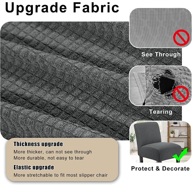 Stretch Spandex Dining Room Hotel Armless Accent Chair Cover Slipcover Armless Chair Furniture Protector Covers