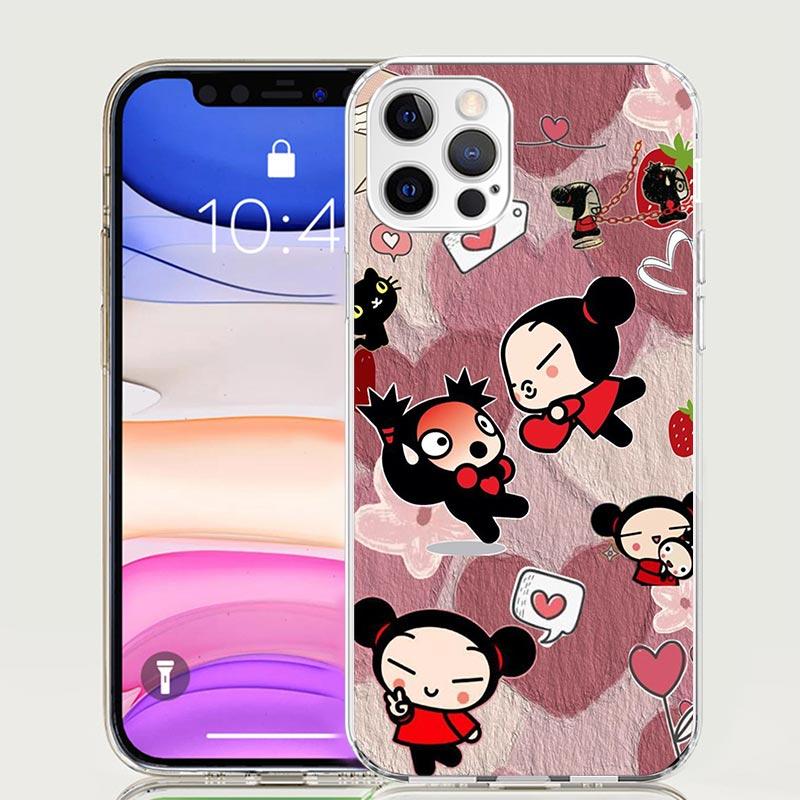 Cute Cartoon Pucca Garu Case Phone Cover for Apple iphone 17 Air 16 15 14 13 Mini 12 11 Pro Max 16E 7 Plus 8 + SE 2020 Trend Fun