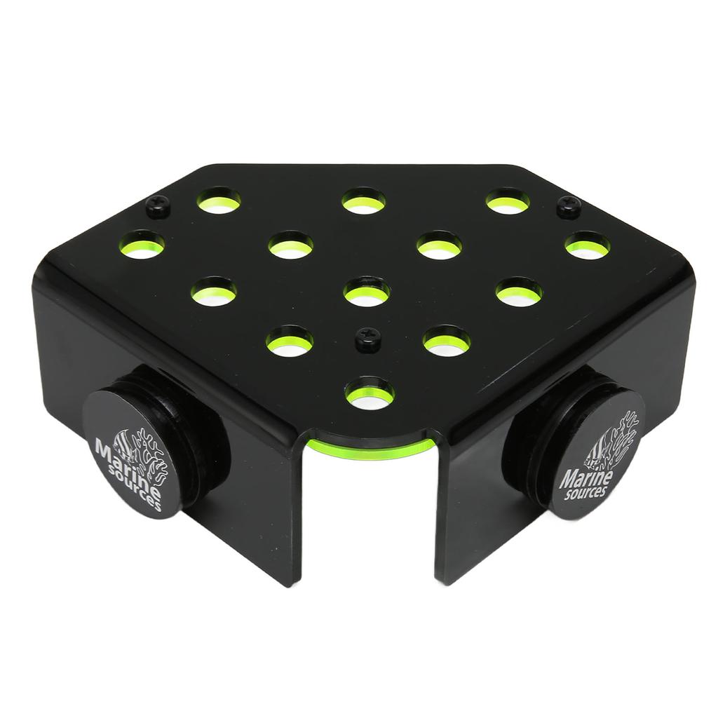 Fluorescent Green Coral Frag Holder 13 Holes Double Layers Acrylic Coral Frag Rack with Magnetic Suction for Fish Tank
