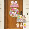 Easter DIY Hanging Ornament with Sting and Dispensing Glue, Easter Bunnies, Eggs and Carrot Elements, for Home Office Room Party