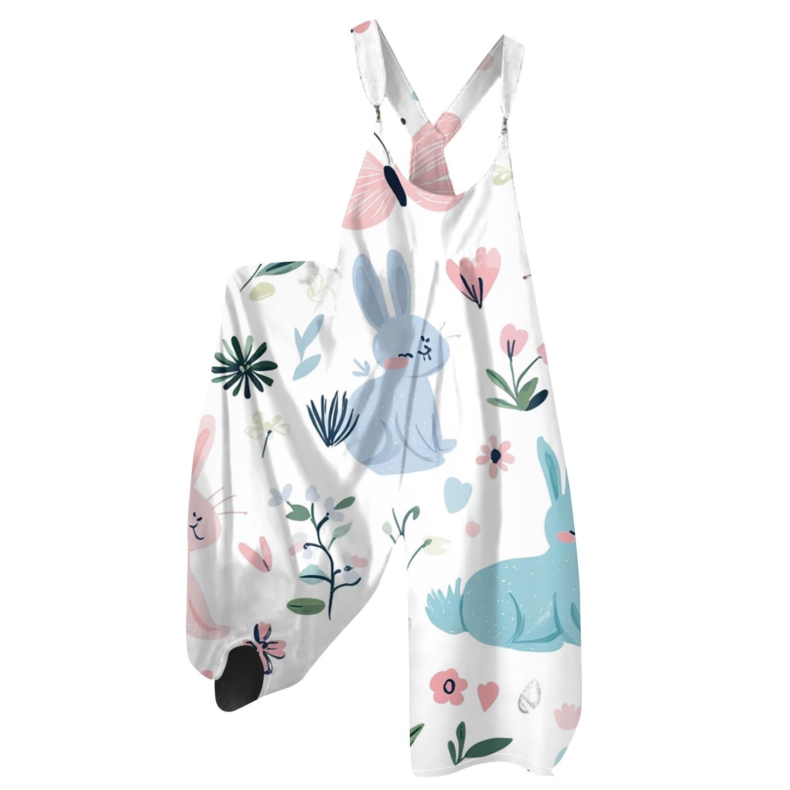 

Женский летний комбинезон с пасхальным принтом в винтажном стиле (нерегулируемый ремень) XXL