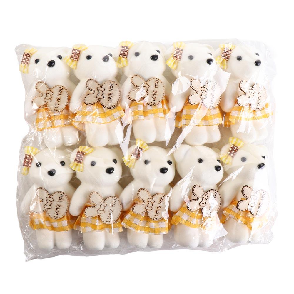 10pcs/bag Plush Doll Mini Bear Flower Bouquet Plush Animal Cartoon Bouquet Doll  Girl Birthday Gift