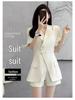 Plus Size Petite Summer Suit Set: Tummy Concealing Short Sleeve Shorts Two-Piece for Women