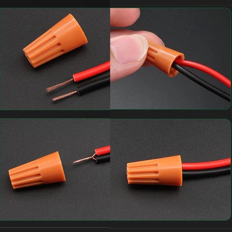 Wire Caps Connectors with Steel Spring for Stable Connection 300pcs Easy Twist On Ribbed Caps Electrical Wire Connection