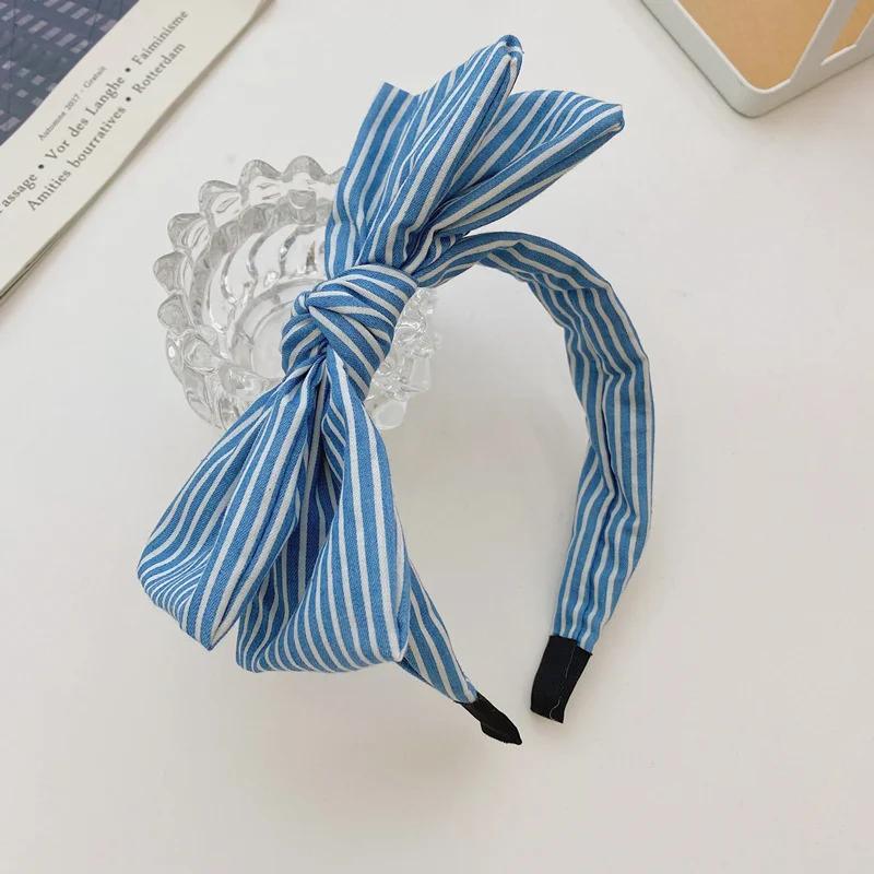 Vintage Denim Cloth Knotted Headbands for Women Ladies Casual Shopping Head Wears Side Bow Knot Hairbands