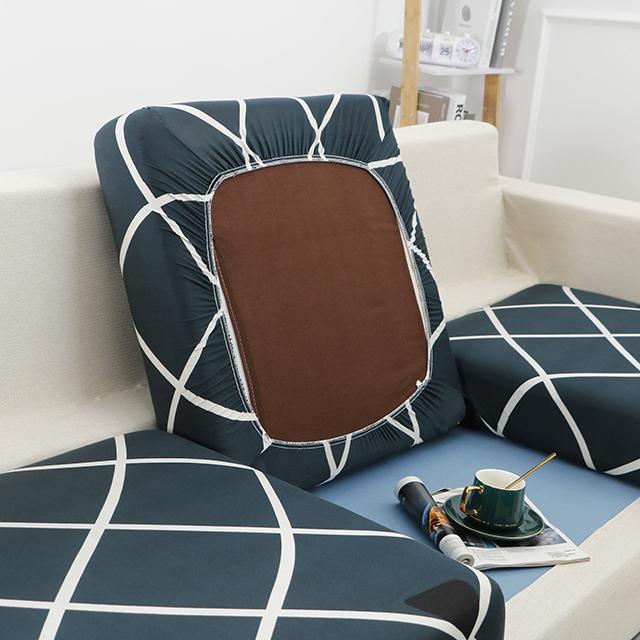Leaves Stretchy Sofa Furniture Seat Cushion Cover Printed Sofa Cover Half Package Couch Stretch Slipcover Funiture Protector 1 /2 /3 /4 Seater
