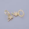 925 Sterling Silver Pave Zircon Coconut Tree Hoop Earrings Female Golden  Selling Korean Jewelry