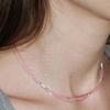 OURPIERRE LOVE SKINNY BEADS NECKLACE GLOW Pink