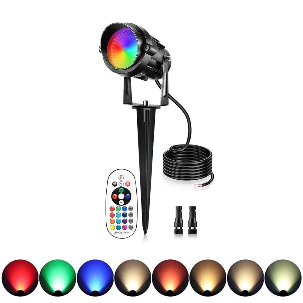 

12V RGBW Color Changing Landscape Light Low Voltage LED Landscape Lighting Remote Control Outdoor Waterproof Garden Path Light