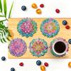 8-piece Colorful Mandala Flower DIY Diamond Painting Coaster Set, 5D Full Diamond Round Diamond Art Coaster Set, Handmade Crafts, Home Decor Gifts