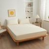 3PCS Bedding Set Fitted Bed Sheet With Elastic Band Solid Color Mattress Covers Protector For Single Double King Beds Single Double King Queen Beds