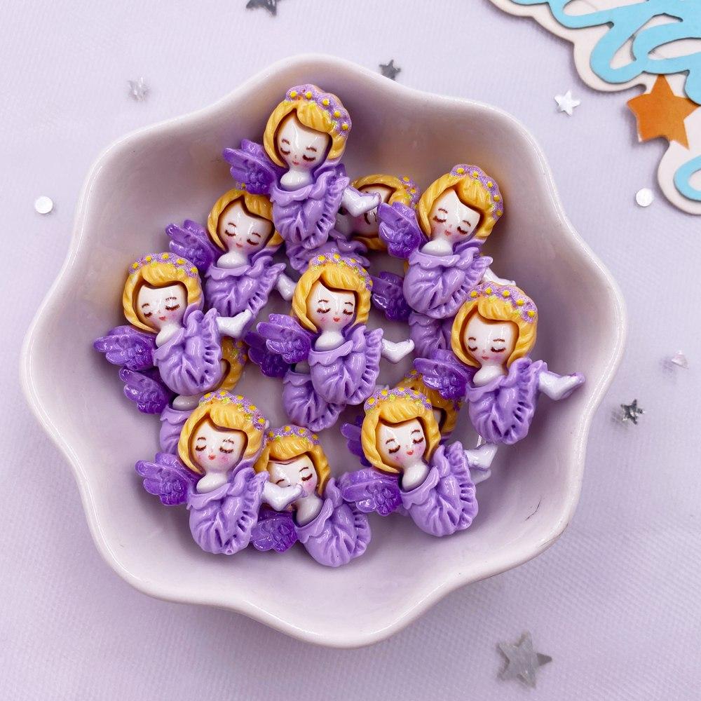 20 SZTŻywica Kawaii Kolorowy Kreskówkowy Aniołek Dziewczynka Płaska Kamień Wystrój Domu Księżniczka Wróżka Figurka Scrapbooking DIY Akcesoria Rękodzieło