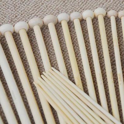 36Pcs Bamboo Knitting Needles 12Cm Single Pointed Straight Needles Odorless Sturdy Smooth for Handmade Sweater Scarf