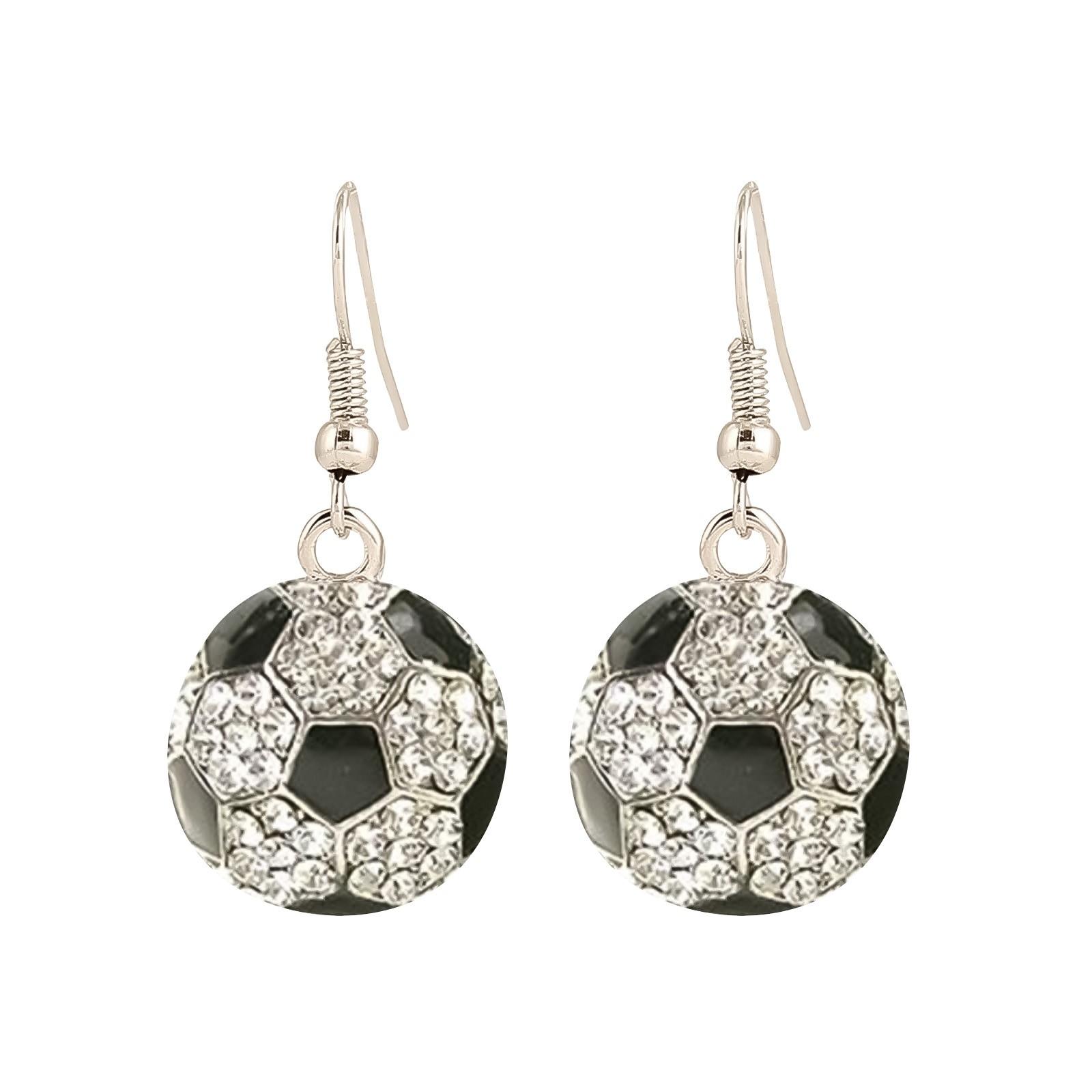 

Серьги-шары со стразами, баскетбольные подарочные серьги, подарочные украшения для команды, корзины F чёрный