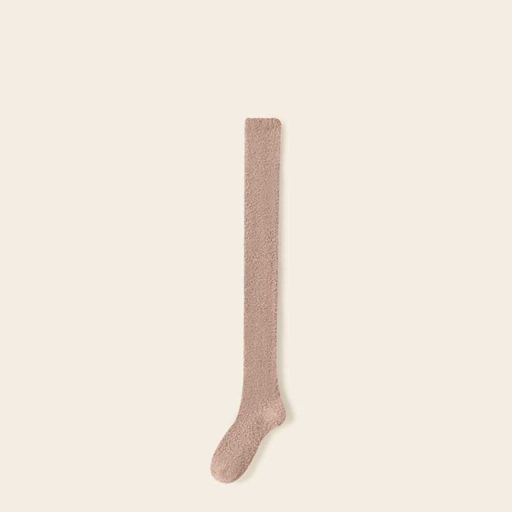 Coral Fleece Knee-High Stockings Over The Knee Women Sock Comfortable Long Socks Winter хаки