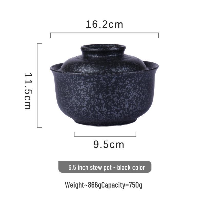 Underglaze Ceramic Bowl for Noodles, Soup, Stew, & Baked Rice - Ideal for Dorms & Restaurants