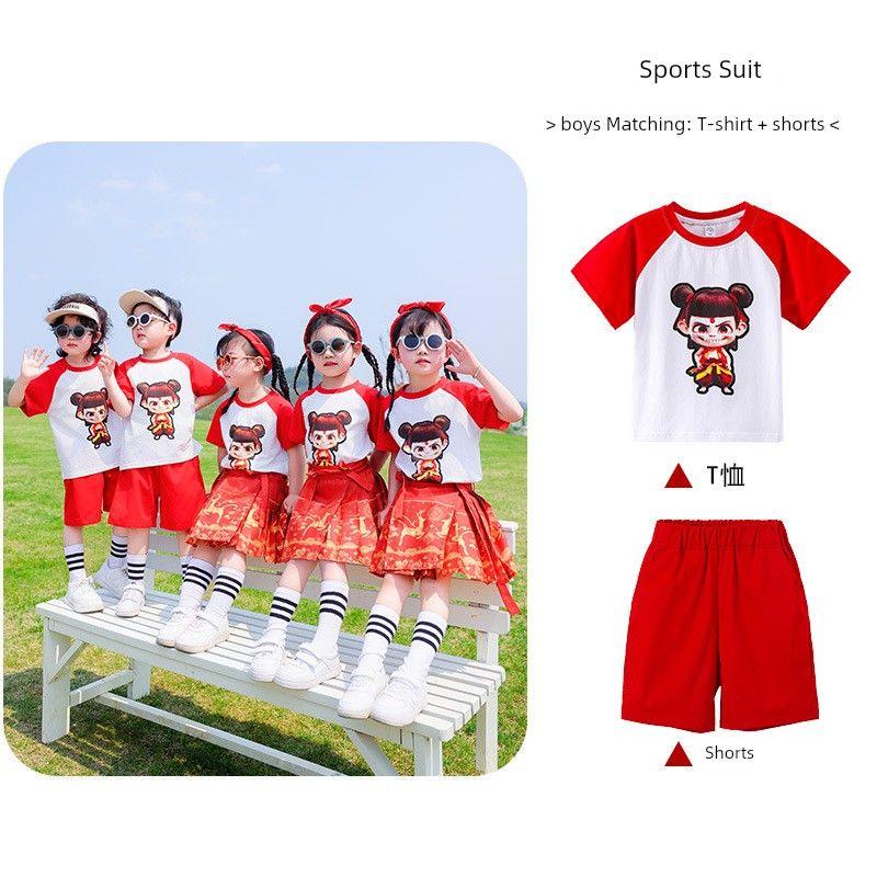 Nezha Kids Costume 61 Performance Costume Opening Ceremony of Sports Meet Costume Kindergarten Suit Business Attire Chorus Dress