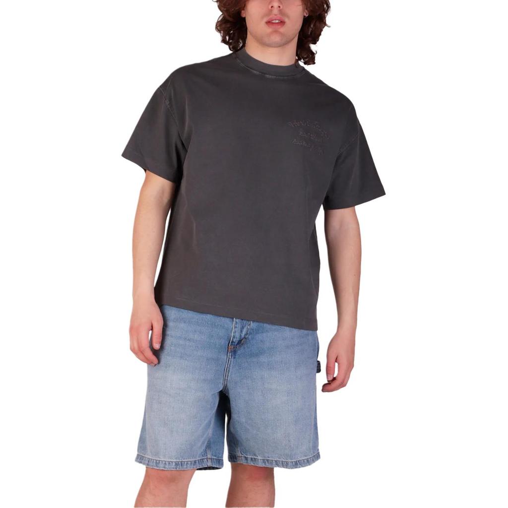 Carhartt WIP T-shirt da uomo a tinta unita, vestibilità larga, spalle cadenti, manica corta, girocollo, top grigi I03466089GD