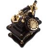 Retro Telephone Music Box Vintage Dial Desk Ornament Handmade ABS Decorative Landline Phone for Desktop Shelf Entrance Hall