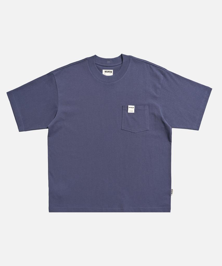 Mideueobdeiteu Vertical Ribbed Pocket Ss Tee Tee Navy