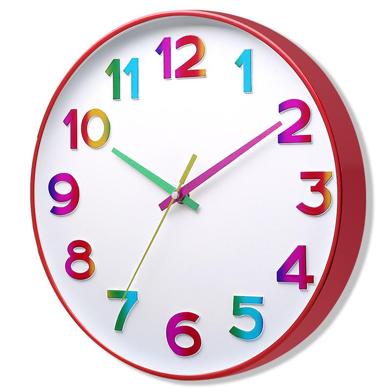

12 дюймов 30 см Бесшумные настенные часы, Креативные и модные, Детская, Дом, Гостиная, Трехмерные цифровые минималистичные часы