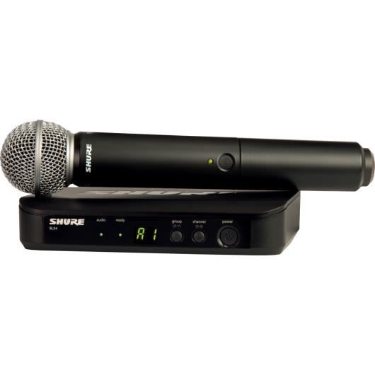Microphone sans fil - SHURE - BLX24 / SM58 - Réponse linéaire - Installation simple - Son de qualité