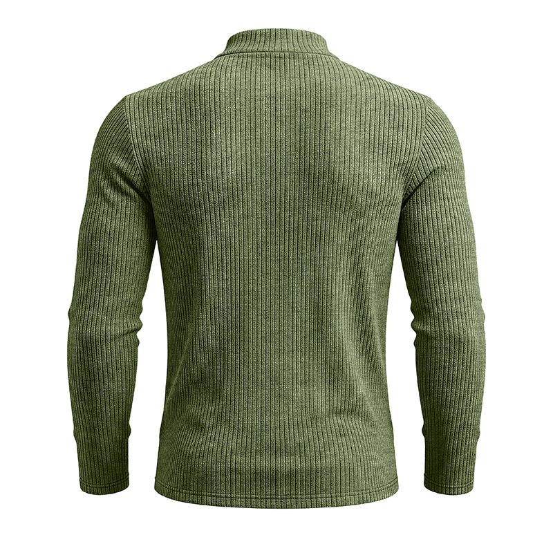 Men's Thermal Mock Neck Knit Sweater Casual Ribbed Pullover Tops for Fall Winter Daily Wear Streetwear Slim Fit Knitwear