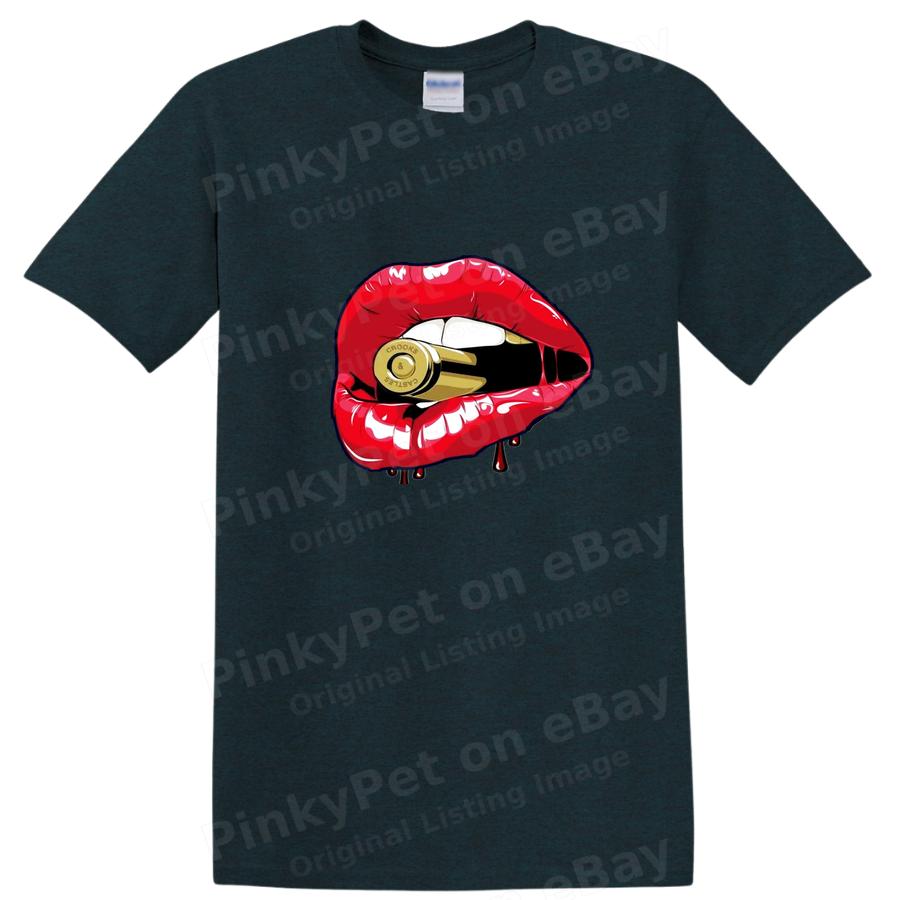 Bullet Lip Art Graphic T Shirt for Edgy Fashion Lovers - Cute Tee