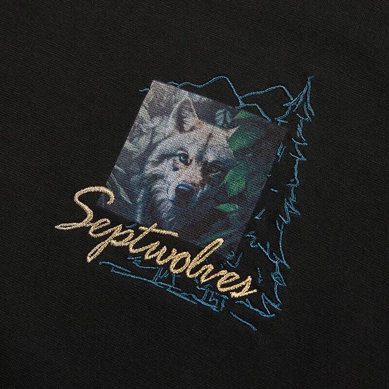 Septwolves Men's Summer Wolf Culture Print Antibacterial Short-Sleeve T-Shirt