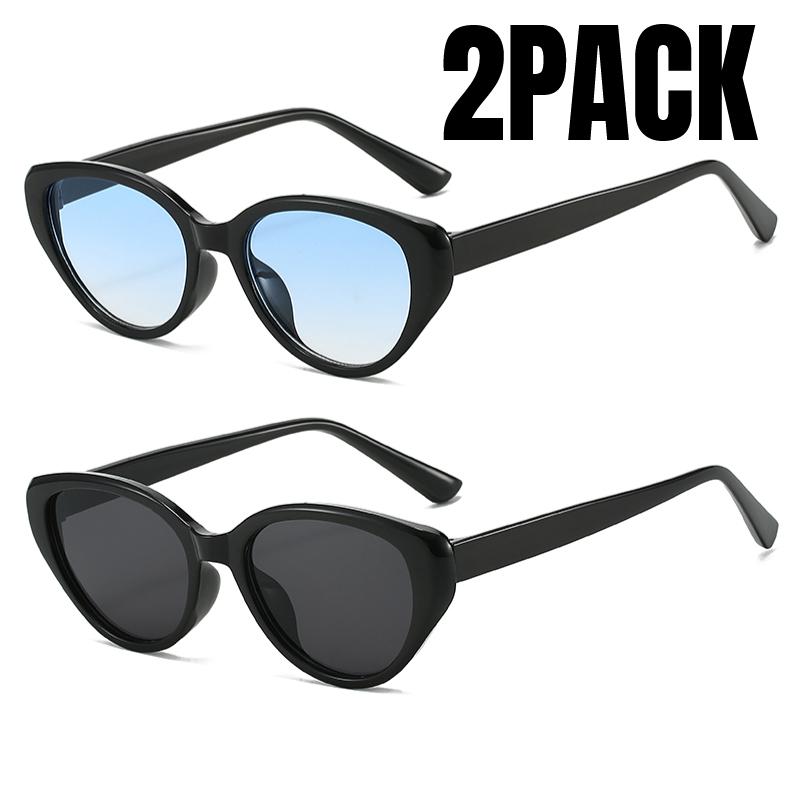 2PACK New Women Cat Eye Sunglasses Retro Premium Sun Glasses Men Sun Protection Fashion Eyewear Luxury Brand Design Uv400
