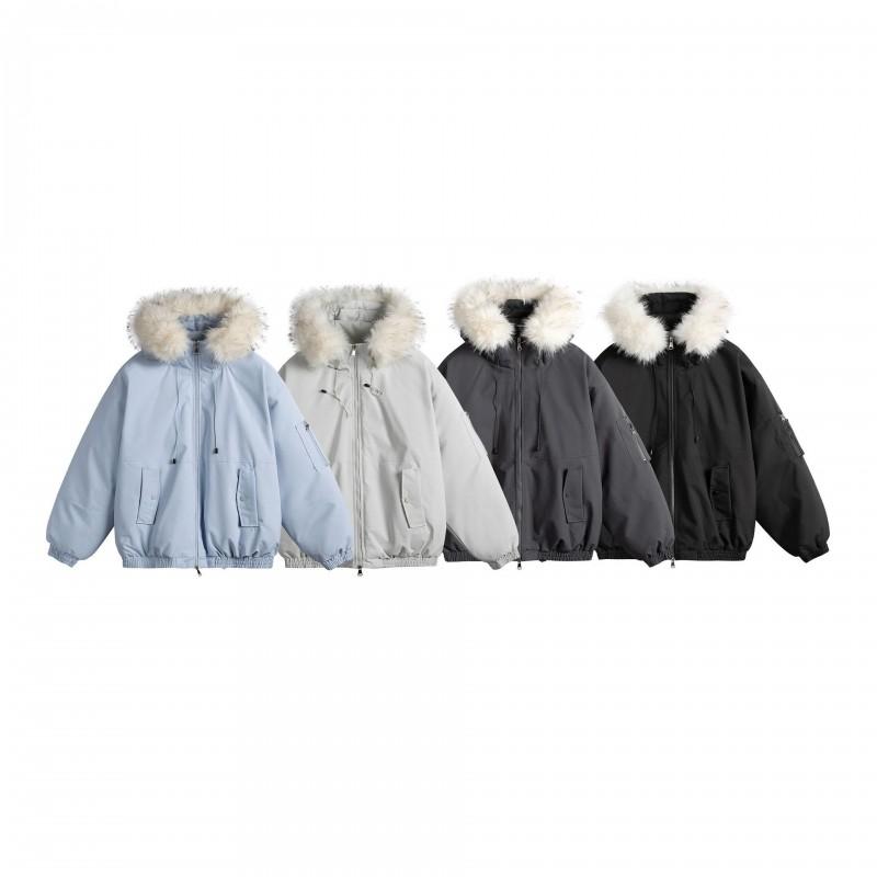 Winter Thick Hooded Parka Coat Men Women Warm Cotton Puffer Jacket Oversized Casual Outerwear