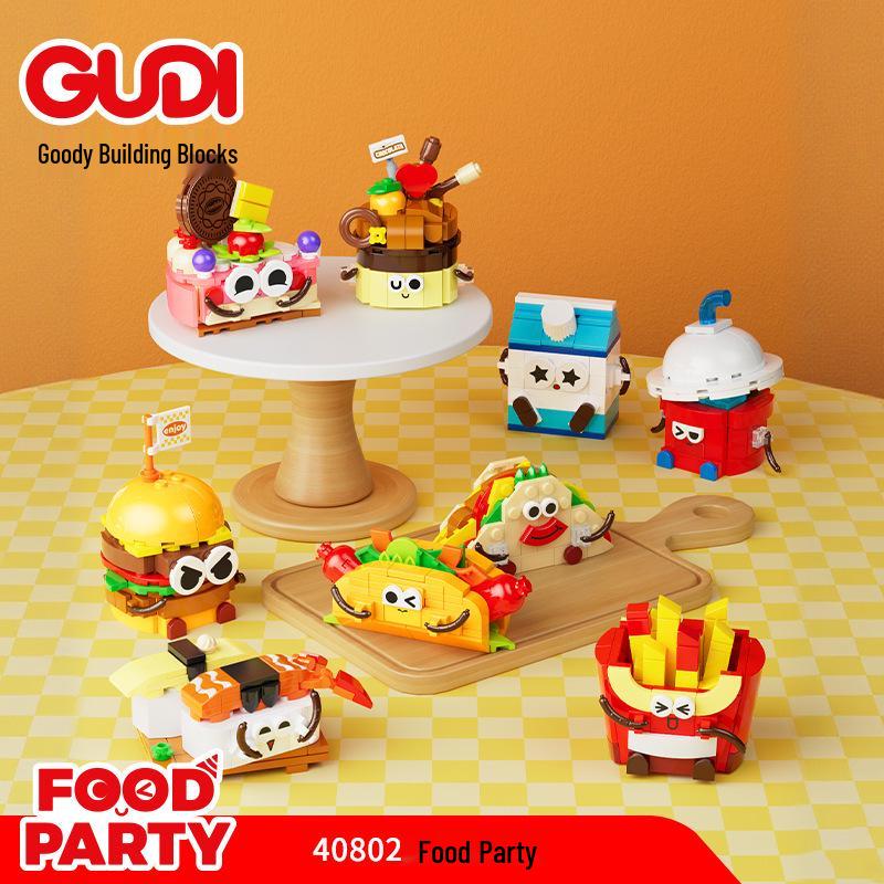 Gudi Kids Educational Burger & Fries Building Blocks Puzzle Toy Gift