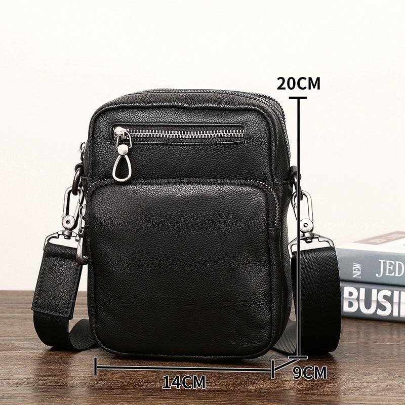 Niu Langshi Men'S Leather Crossbody Bag Wearable Belt Waist Bag Trendy Fashion Small Backpack Small Bag