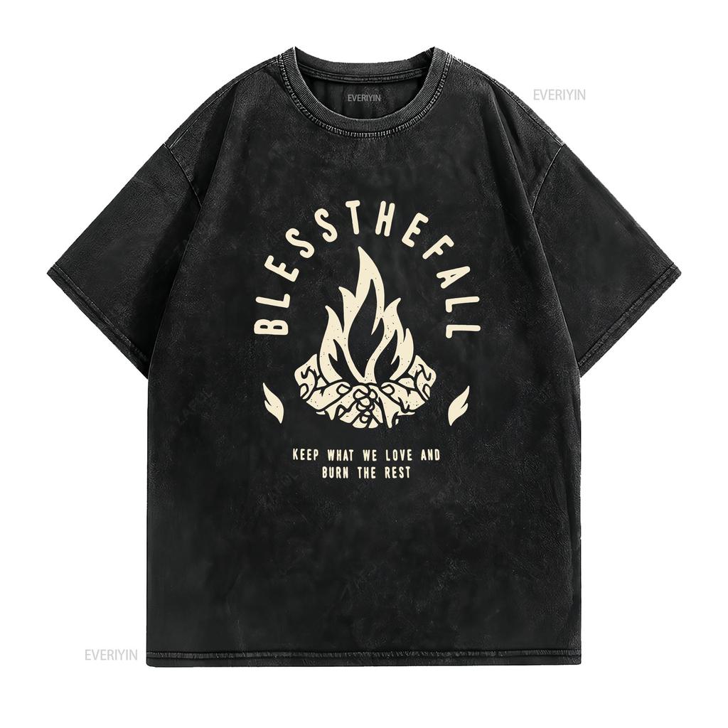 Blessthefall Black Cotton All Size S 5xl For Fans T Shirt Hd176 Vintage Washed Homme Stylish Comfortable Breathable Soft