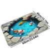 2D Koi Pond Non-slip Floor Mat - Indoor And Outdoor Absorbent Foot Mat Suitable For Home Decoration Durable And Stylish
