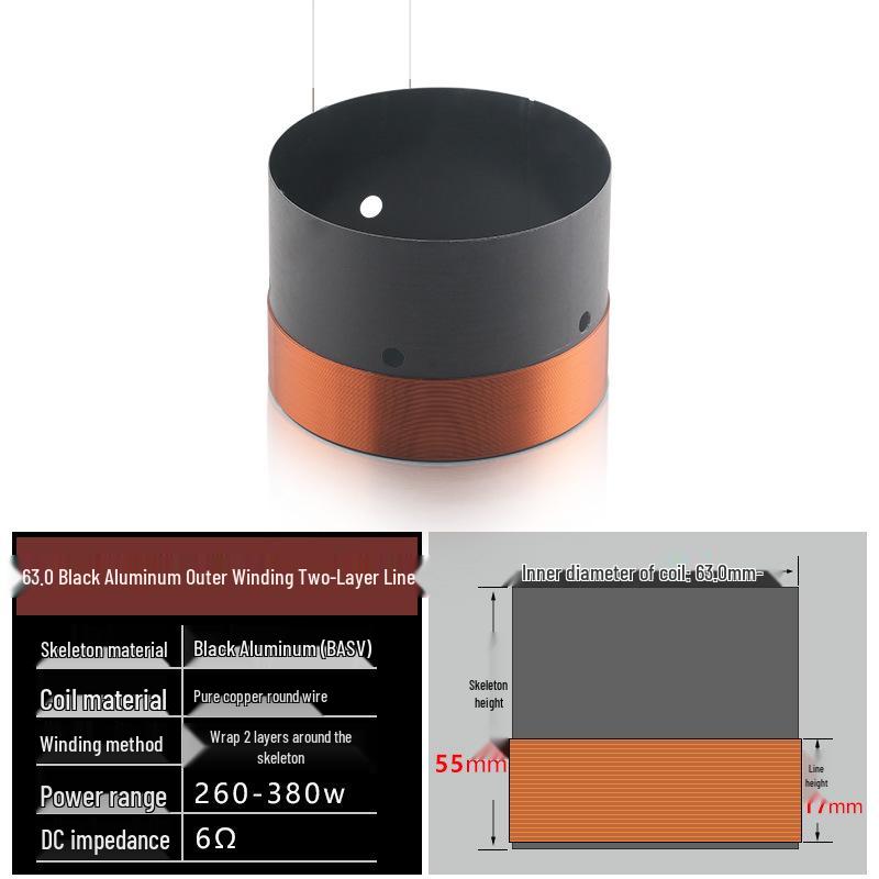 8-15" Speaker Repair: 63.5, 62.8, 60.5mm Bass Voice Coil Options
