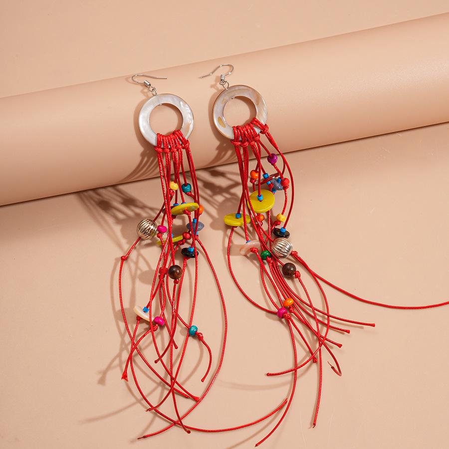 Luxuriöse Rote Blume Quastenohrringe: Stilvolle, Hochwertige Statement-Ohrstecker für Damen