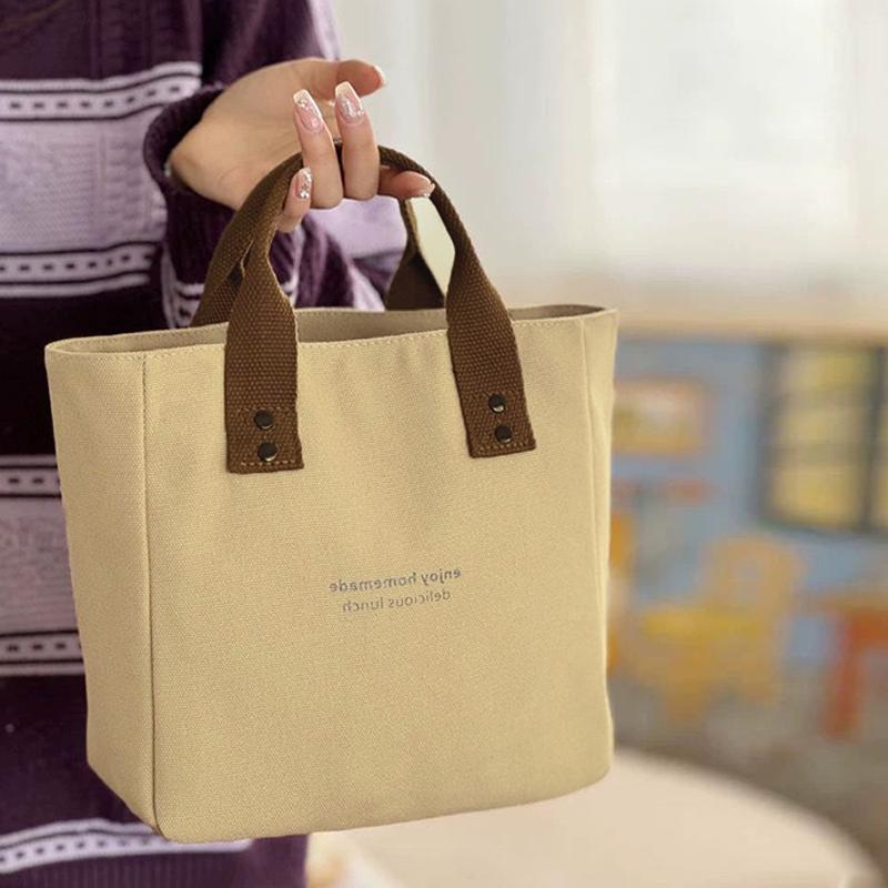 Women'S Canvas Handbag Solid Color Women'S Casual Large Capacity Travel Bag