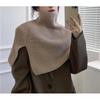 Scarf women's winter new fashion outer pullover scarf women's solid color neck cover wool knitted sweater shawl