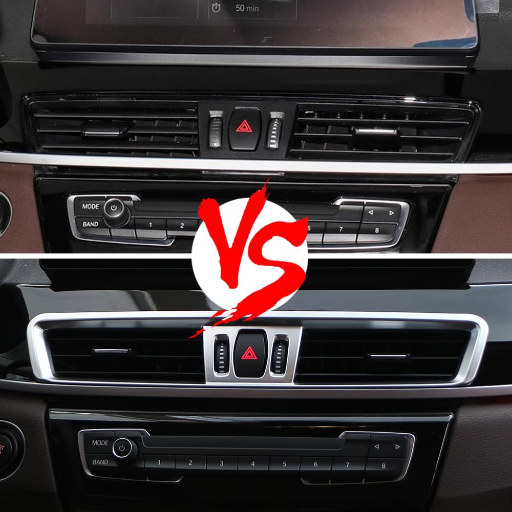 ABS Car Center Console Air Conditioning AC Outlet Decoration Cover for BMW X1 F48 2016 -2020 Vent Trim Frame Sticker Accessories