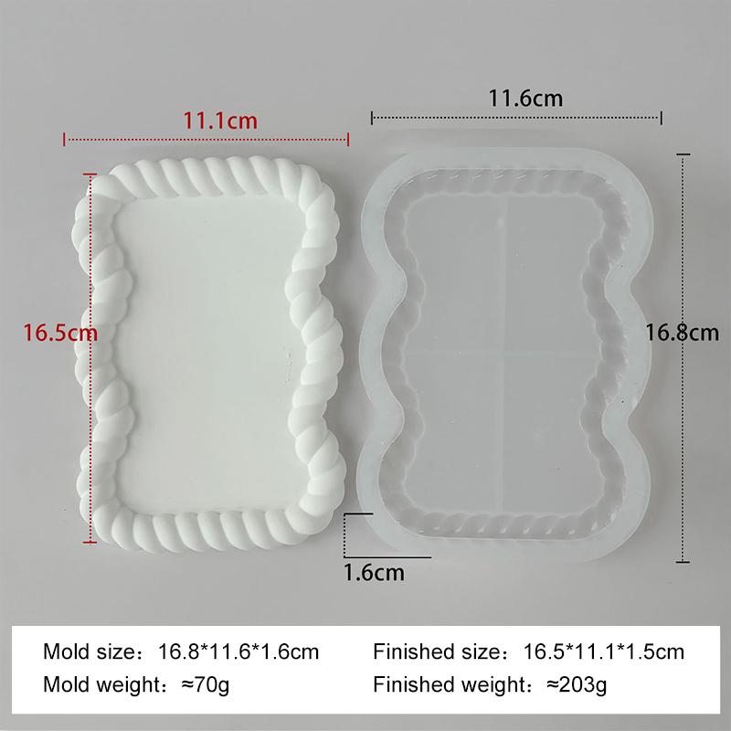 DIY Epoxy Resin Gypsum Storage Tray Silicone Mold Geometric Cloud Oval Heart Shaped Twisted Plaster Handmade Coaster Molds